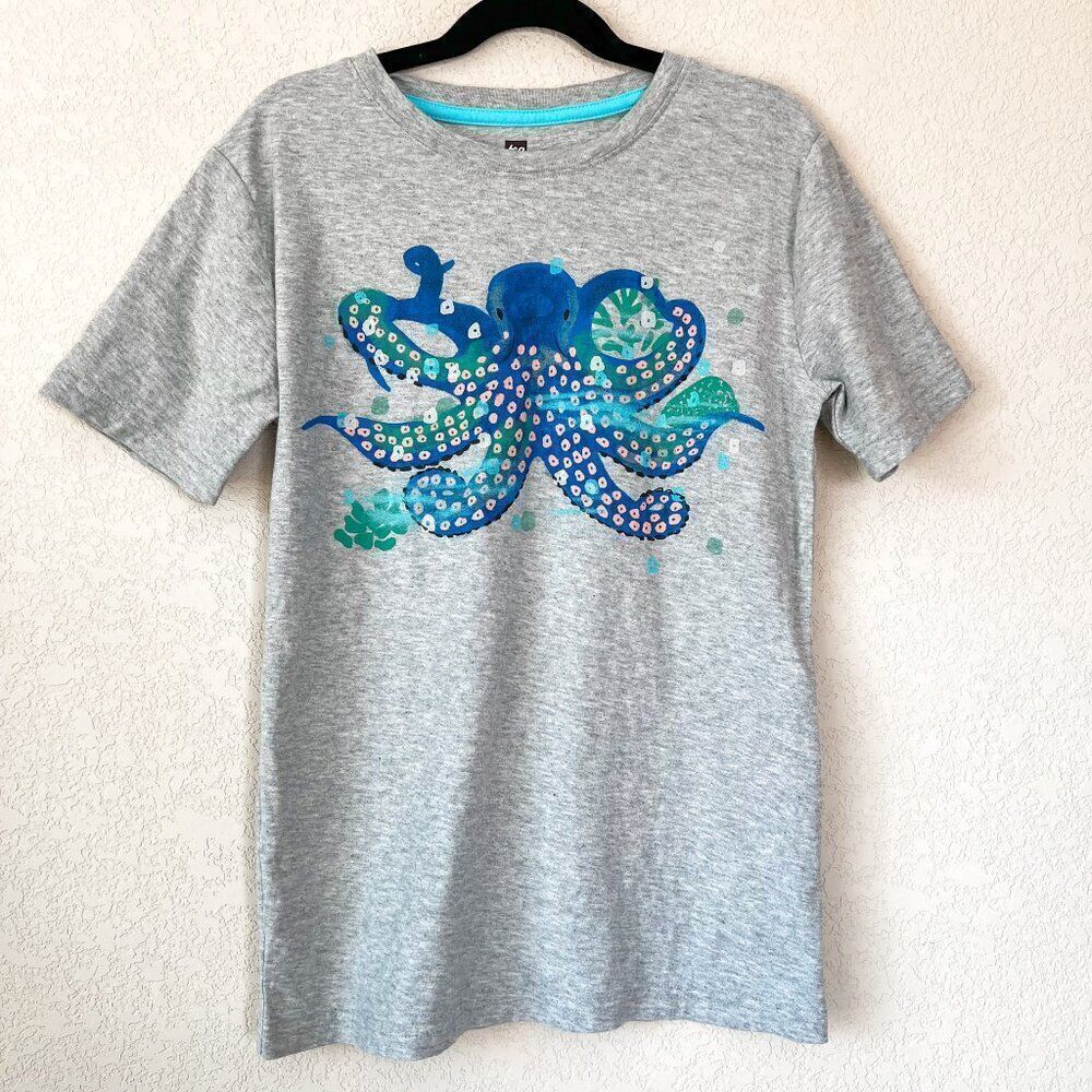 Tea Collection Octopus Graphic Tee Gray Size 12